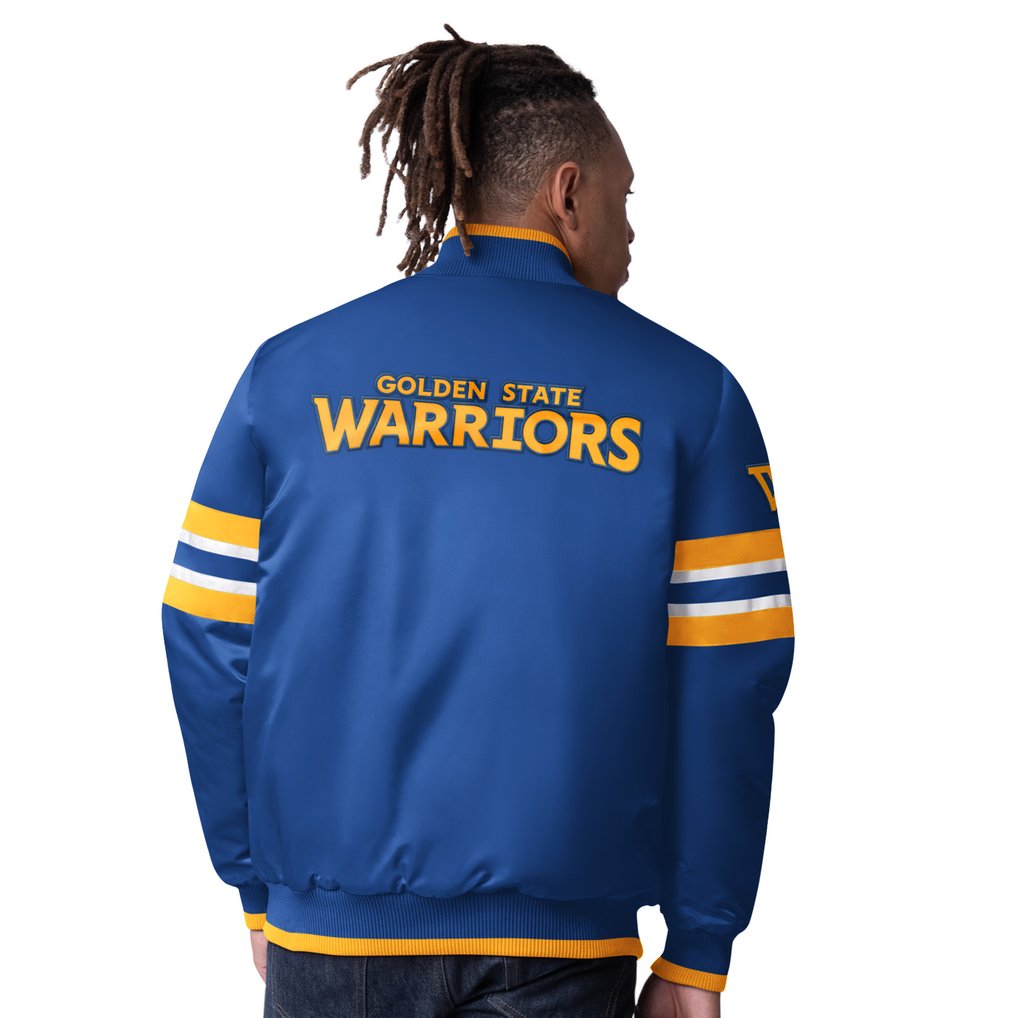 Golden State Warriors Starter Scout Varsity Satin Full-Snap Jacket - Royal