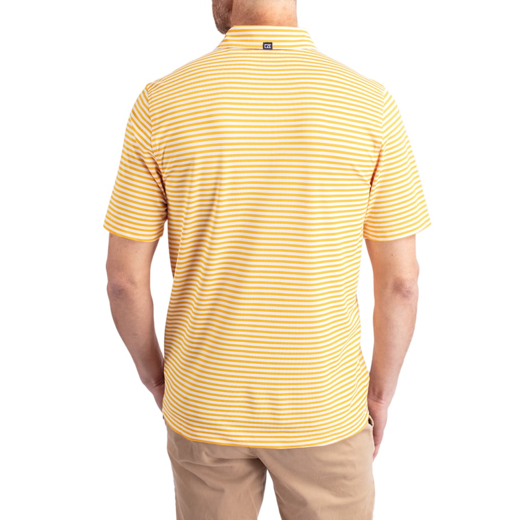 Grambling Tigers Cutter & Buck Virtue Eco Pique Stripe Recycled DryTec Polo - Gold