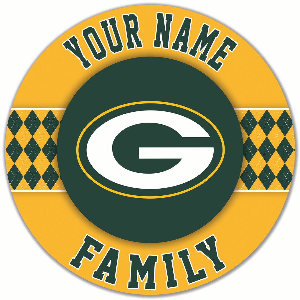 Green Bay Packers 16" Personalized Circle Wall Art