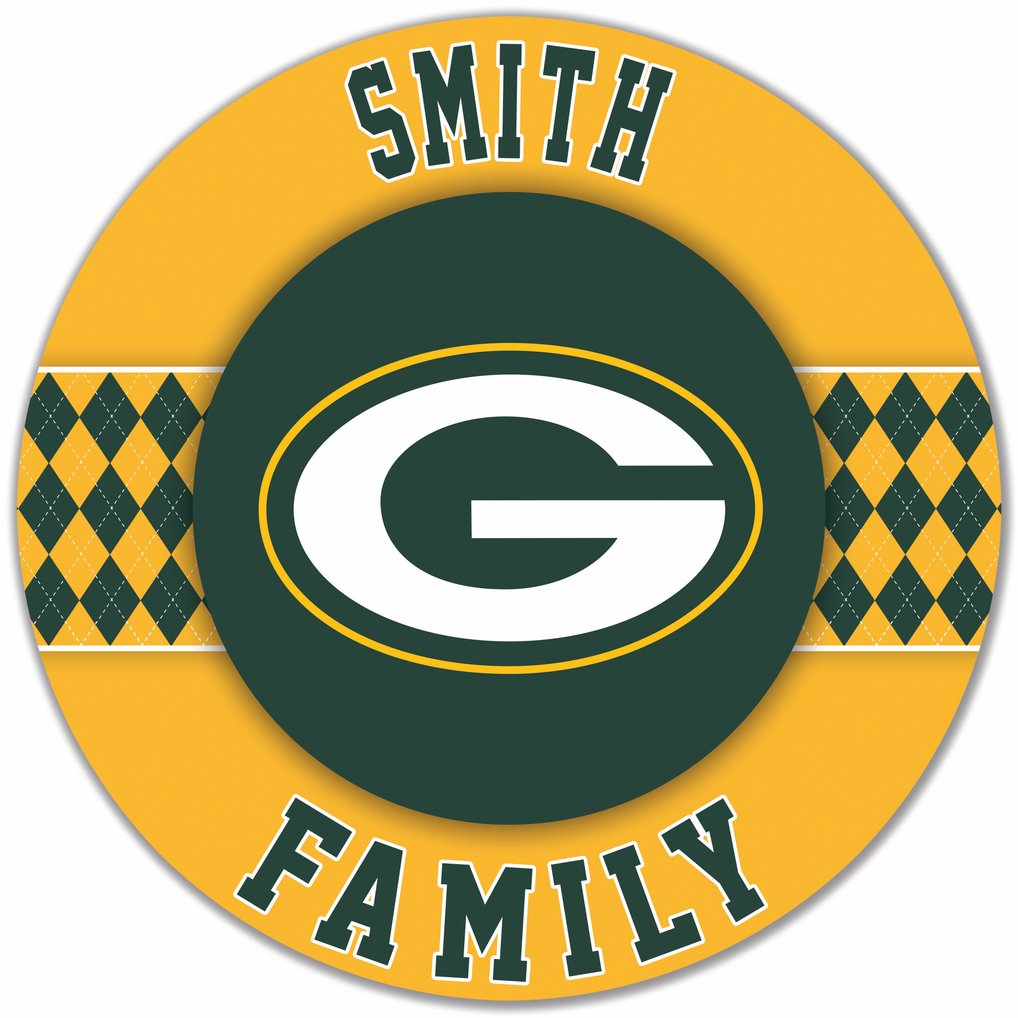 Green Bay Packers 16" Personalized Circle Wall Art