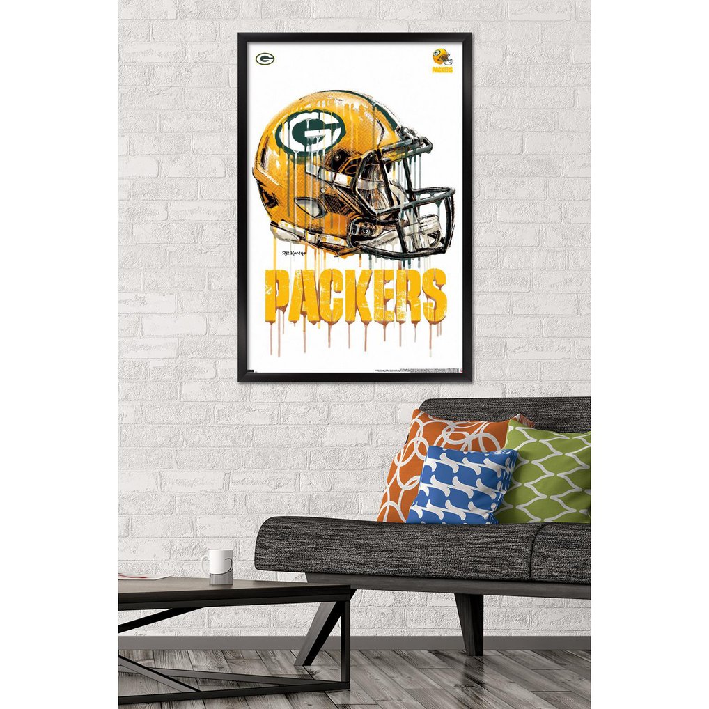 Green Bay Packers 24.25'' x 35.75'' Framed Helmet Poster