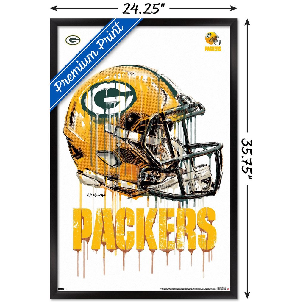 Green Bay Packers 24.25'' x 35.75'' Framed Helmet Poster
