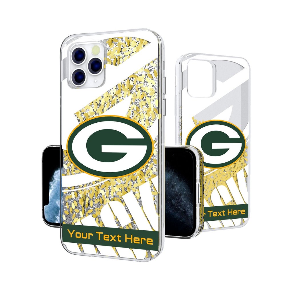 Green Bay Packers Personalized Tilt Design iPhone Glitter Phone Case