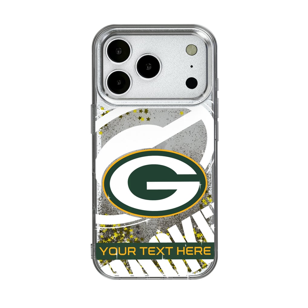 Green Bay Packers Personalized Tilt Design iPhone Glitter Phone Case