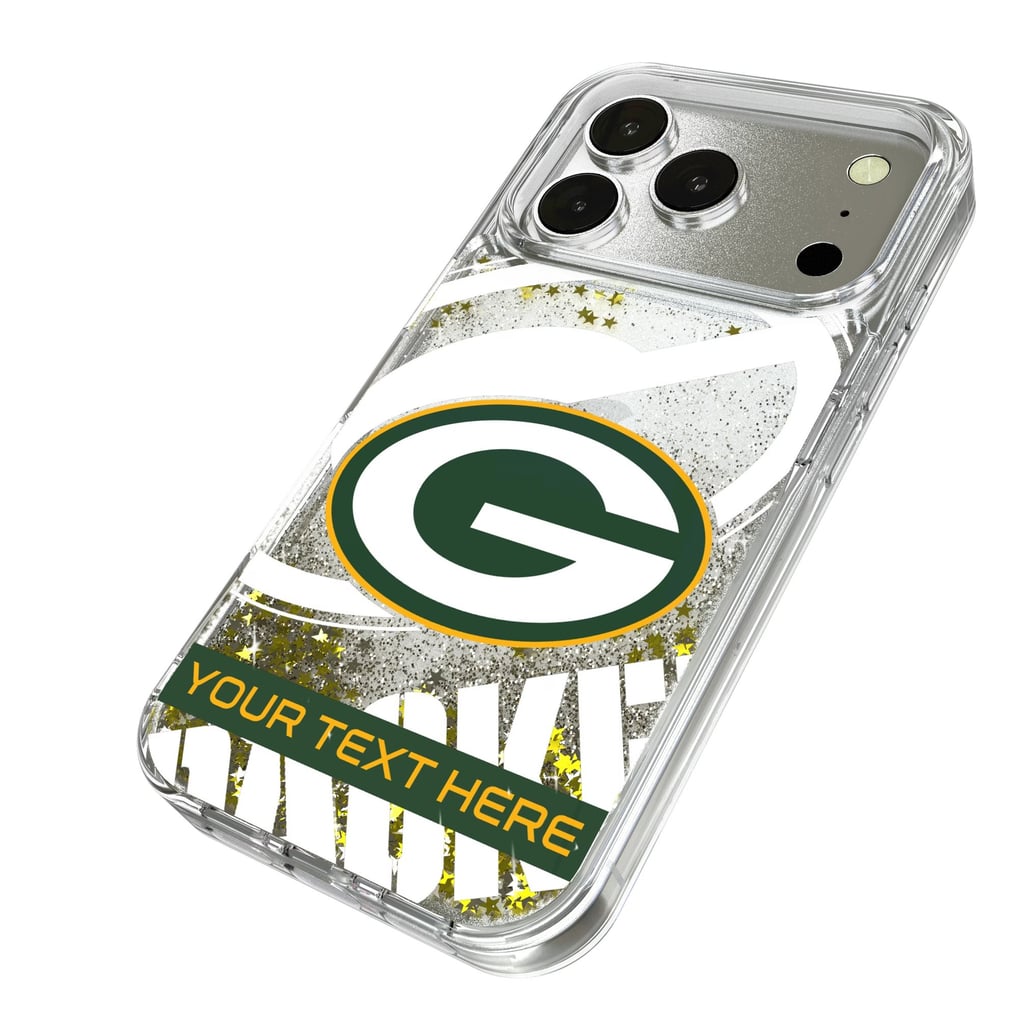 Green Bay Packers Personalized Tilt Design iPhone Glitter Phone Case