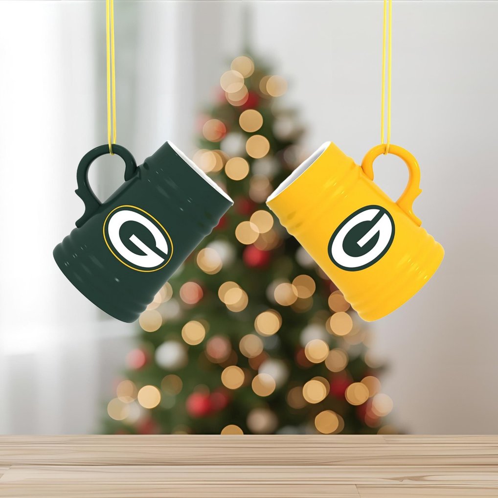 Green Bay Packers Two-Pack 3" Mini Stein Ornament Set