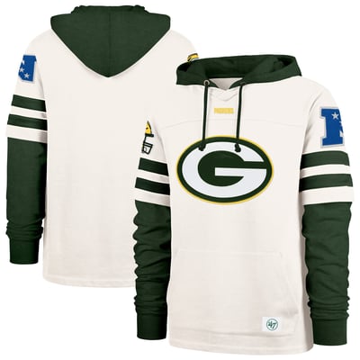  Green Bay Packers '47 Split Zone Cornerback Duo Lacer Hoodie - Cream