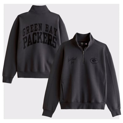Green Bay Packers Abercrombie & Fitch YPB neoKNIT MAX Half-Zip Top - Black