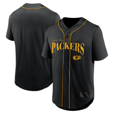 Green Bay Packers Fanatics After Hours Button-Up Baseball Top - Black