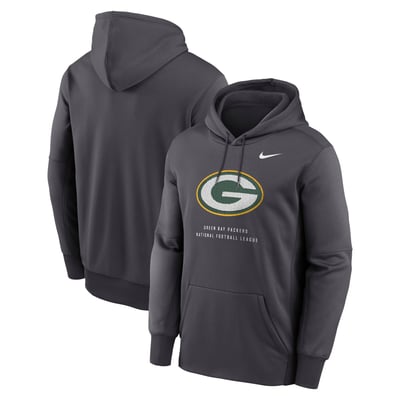 Green Bay Packers Nike Toss Sweep Therma-FIT Hoodie - Charcoal