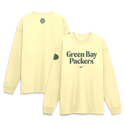  Green Bay Packers Nike 2026 Rivalries Collection Max90 Long Sleeve T-Shirt - Cream