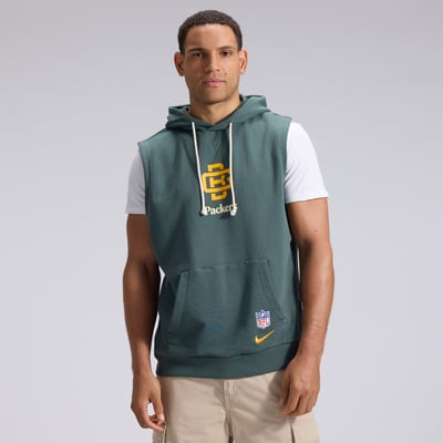  Green Bay Packers Nike 2026 Rivalries Collection Sideline Sleeveless Fleece Hoodie - Green