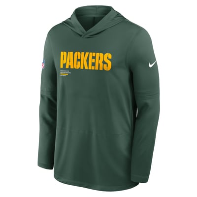 Green Bay Packers Nike Sideline Pure Fury Performance Long Sleeve Hooded T-Shirt - Green