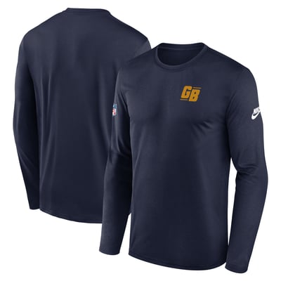 Green Bay Packers Nike Legend Small Logo Dri-FIT Long Sleeve T-Shirt - Navy