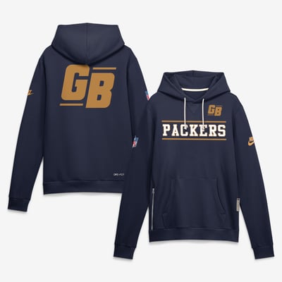 Green Bay Packers Nike Standard Issue Replay Officials Alternate Dri-FIT Hoodie - Navy