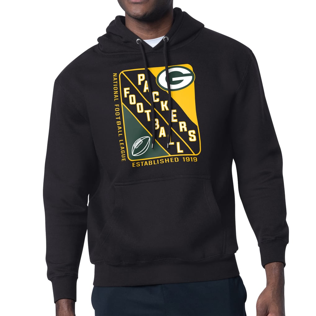 Green Bay Packers Starter Shield Logo Pullover Hoodie - Black