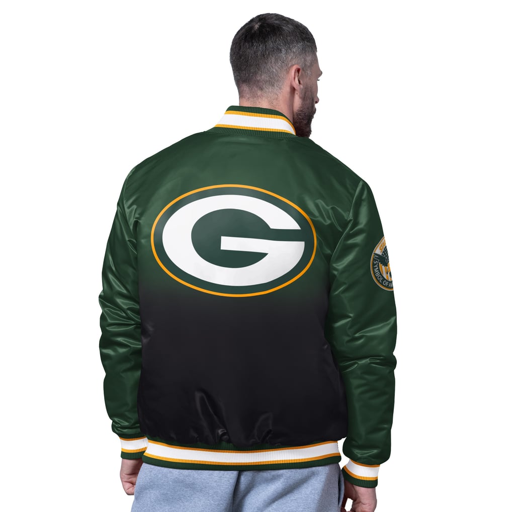 Green Bay Packers Starter Pass Rush Varsity Full-Snap Jacket - Green