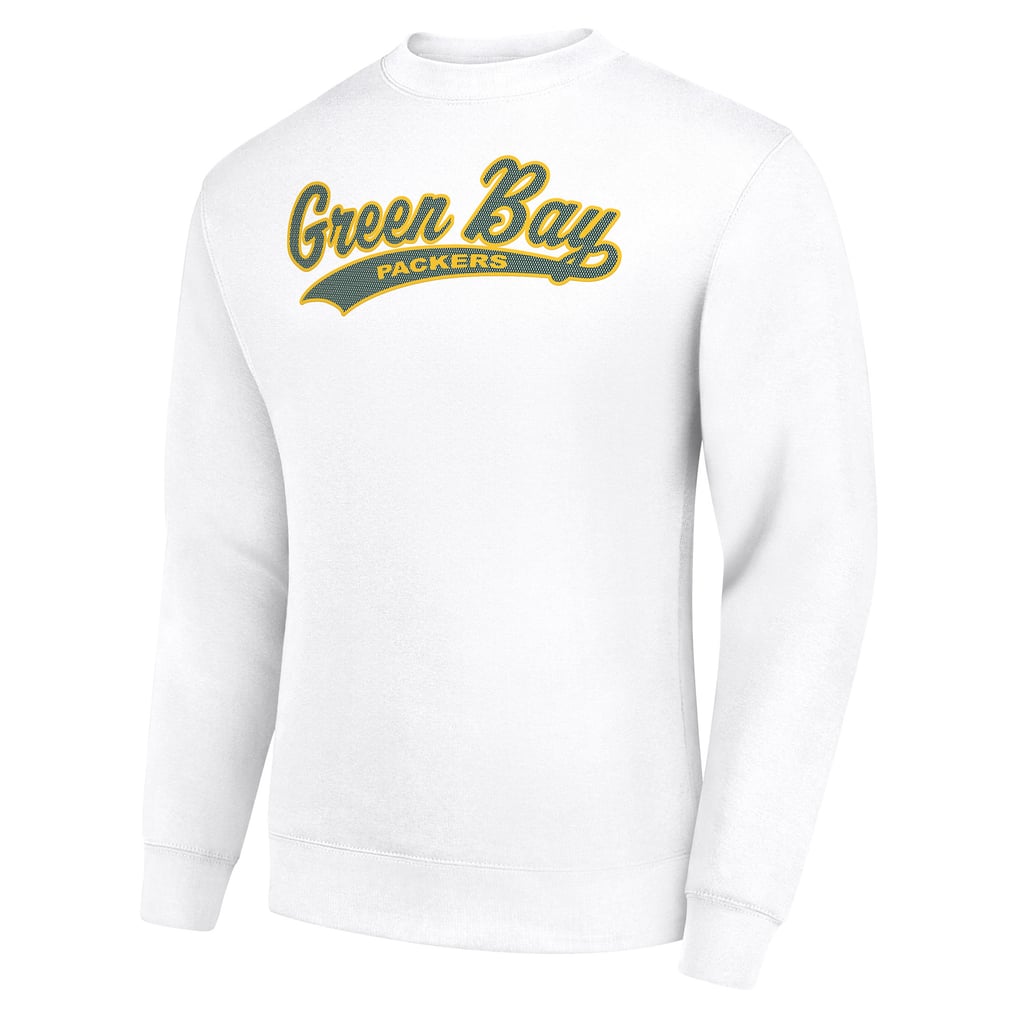 Green Bay Packers Starter Tailsweep Team Graphic Tri-Blend Fleece Pullover Sweatshirt - White