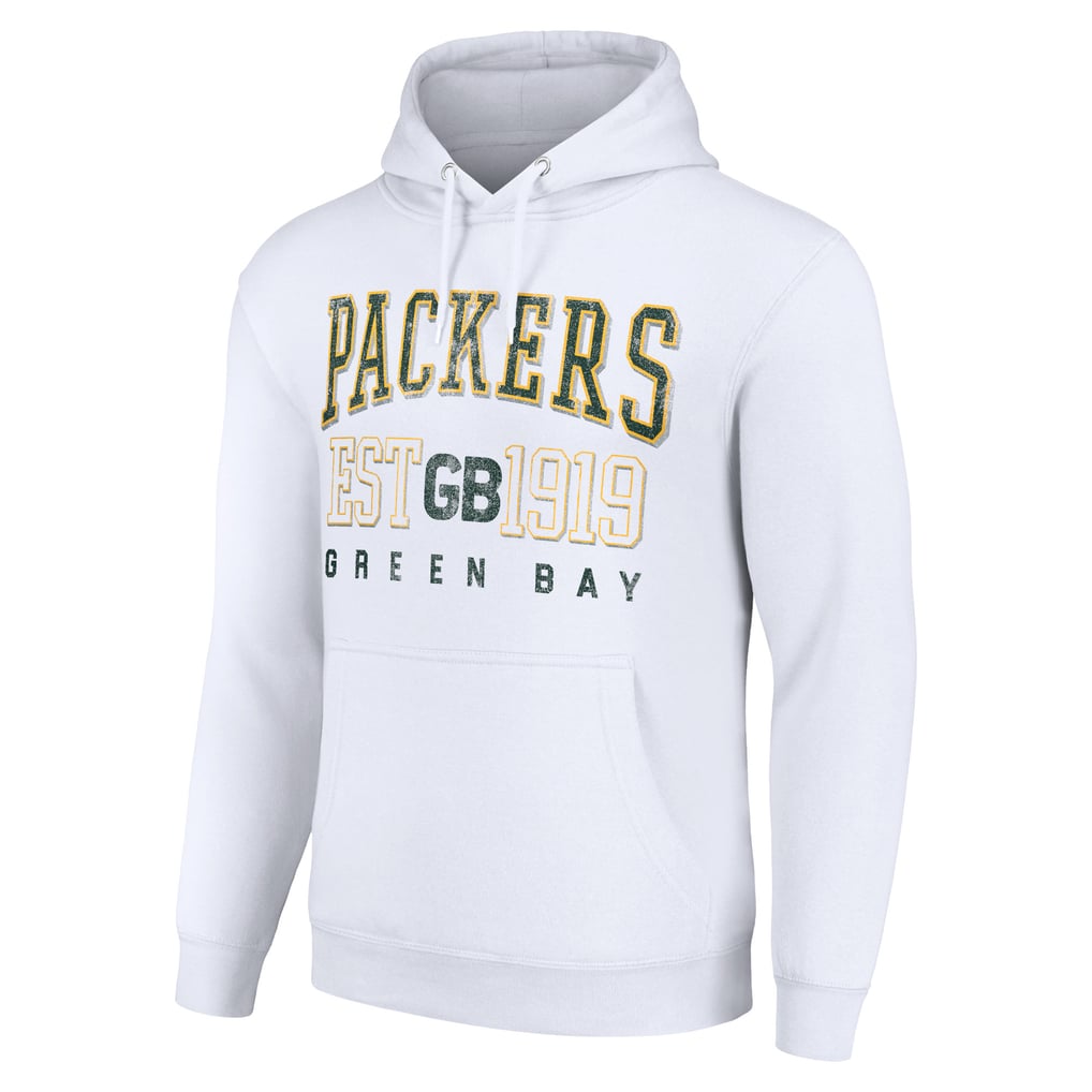 Green Bay Packers Starter Unisex Throwback Logo Pullover Hoodie - White
