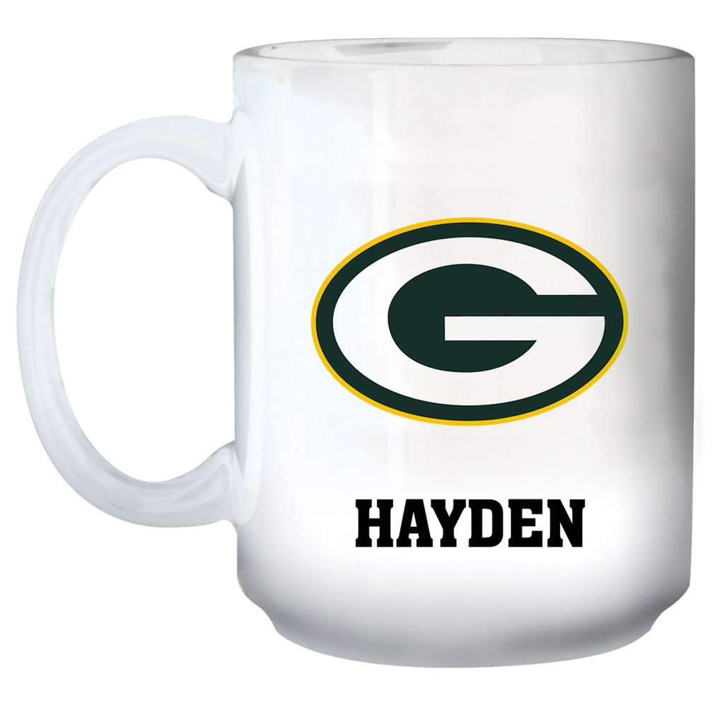 Green Bay Packers 15oz. Personalized Mug - White