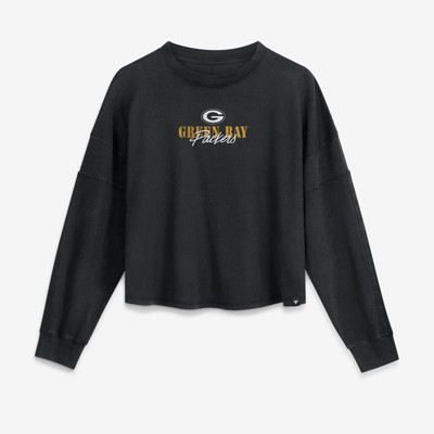 Green Bay Packers Fanatics Women's Oversized Chop Block Boxy Long Sleeve T-Shirt - Black