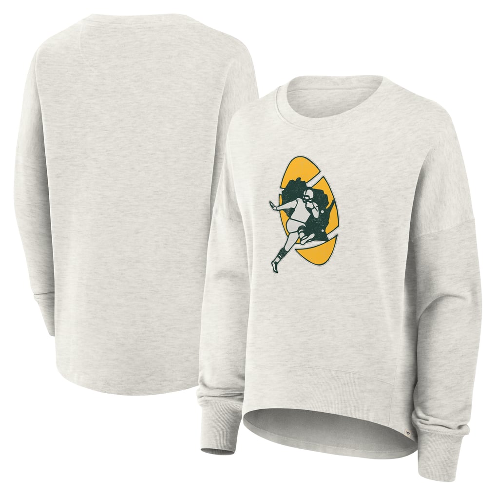 Green Bay Packers Fanatics Women's Oversized Hometown Pullover Sweatshirt - Heather Gray