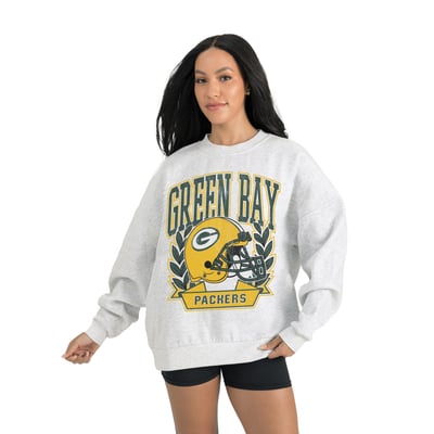 Green Bay Packers Gameday Couture Women's Heritage Premium Fleece Pullover Sweatshirt - Gray
