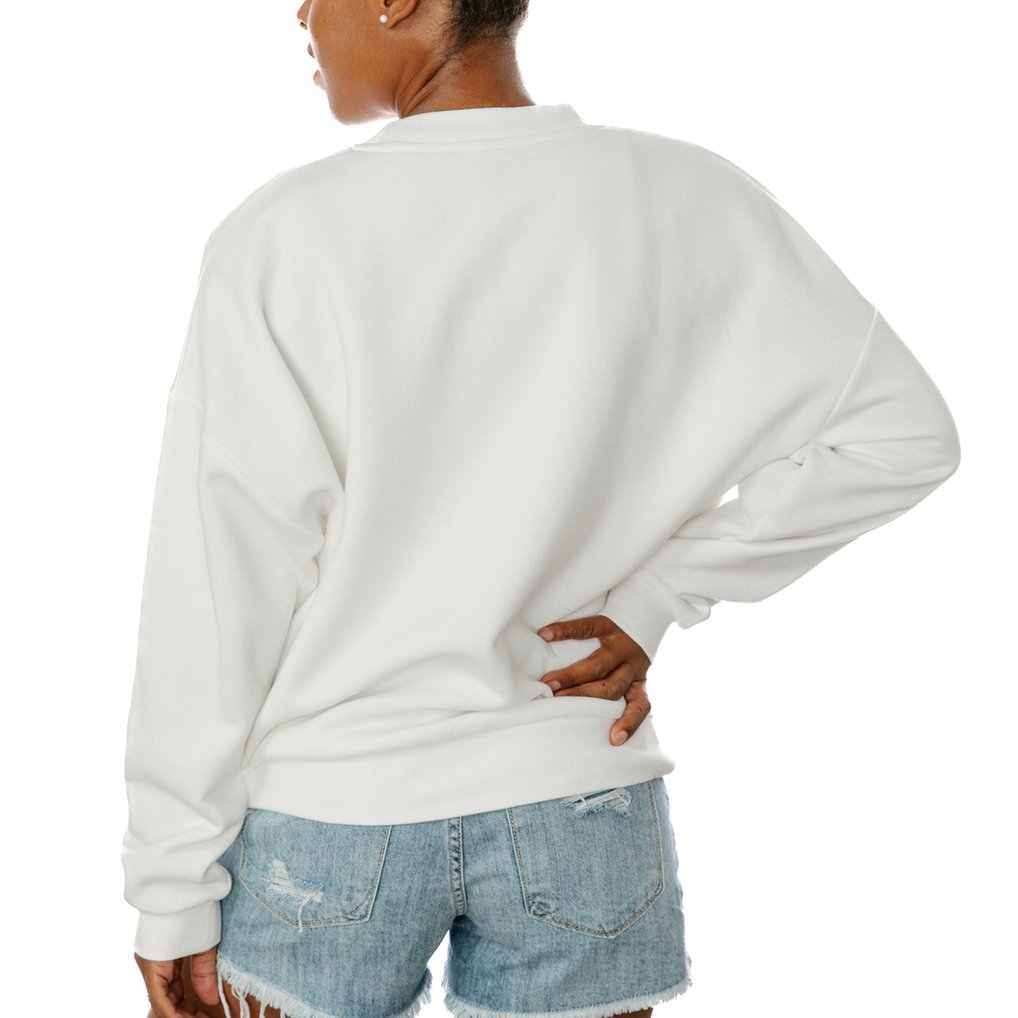 Green Bay Packers Gameday Couture Women's Oversized Take A Holiday Pullover Sweatshirt - White