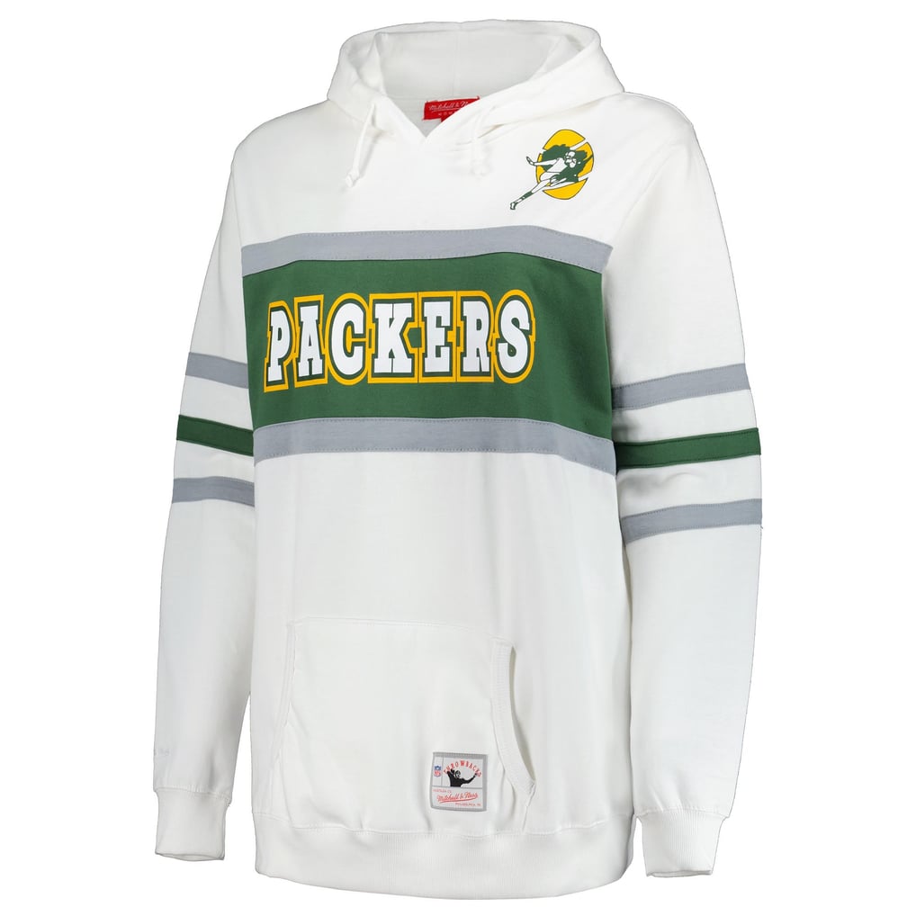 Green Bay Packers Mitchell & Ness Women's Plus Size Head Coach Throwback Pullover Hoodie - White