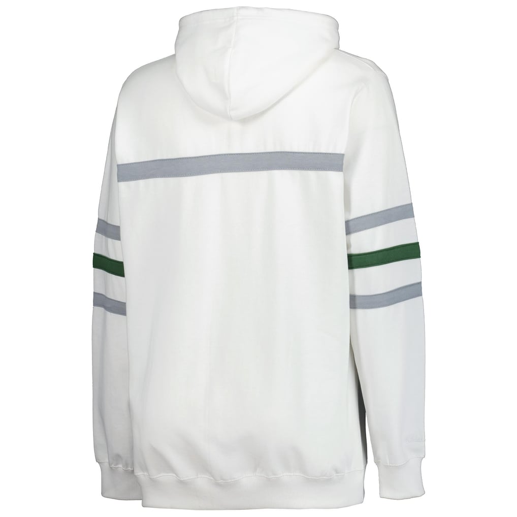 Green Bay Packers Mitchell & Ness Women's Plus Size Head Coach Throwback Pullover Hoodie - White