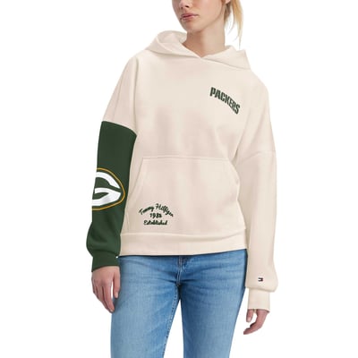 Green Bay Packers Tommy Hilfiger Women's Harriet Pullover Hoodie - Cream/Green