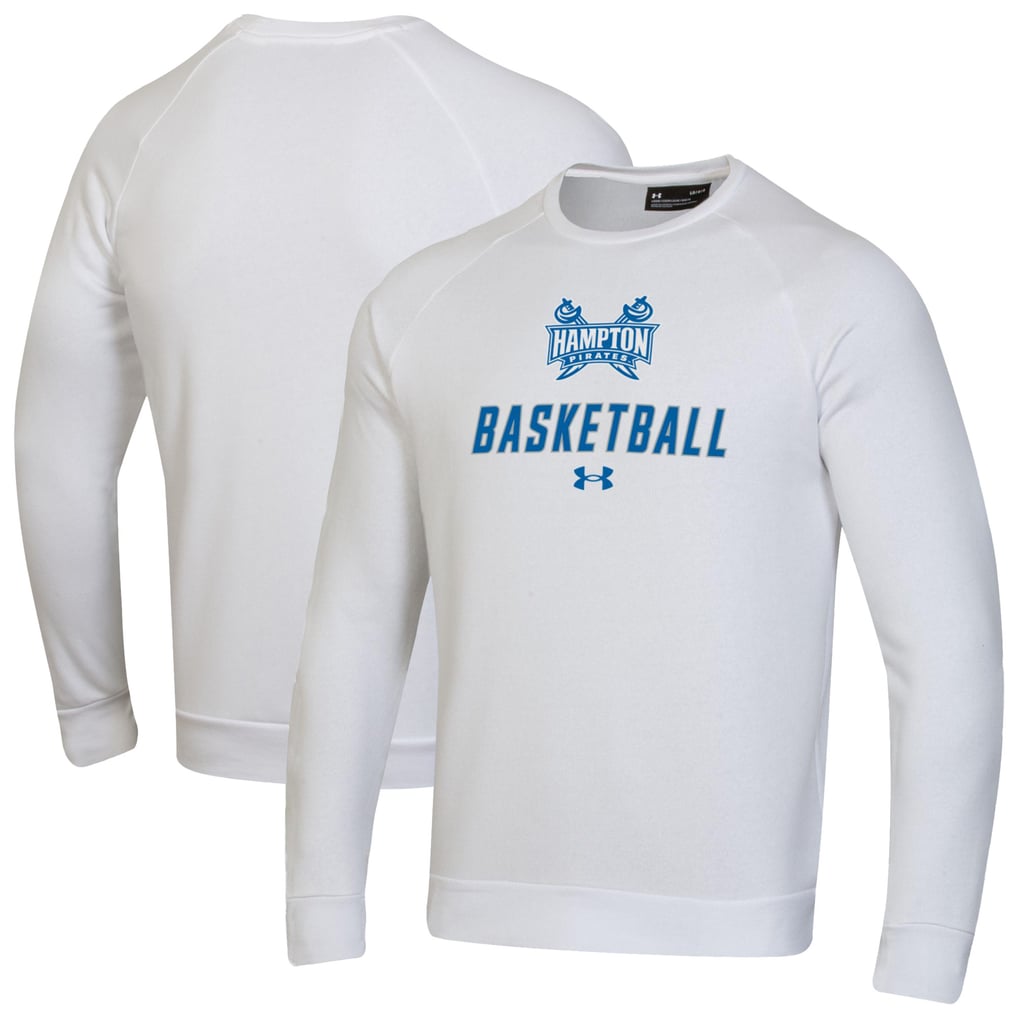  Hampton Pirates Under Armour Raglan Basketball Rival Fleece Pullover Sweatshirt - White
