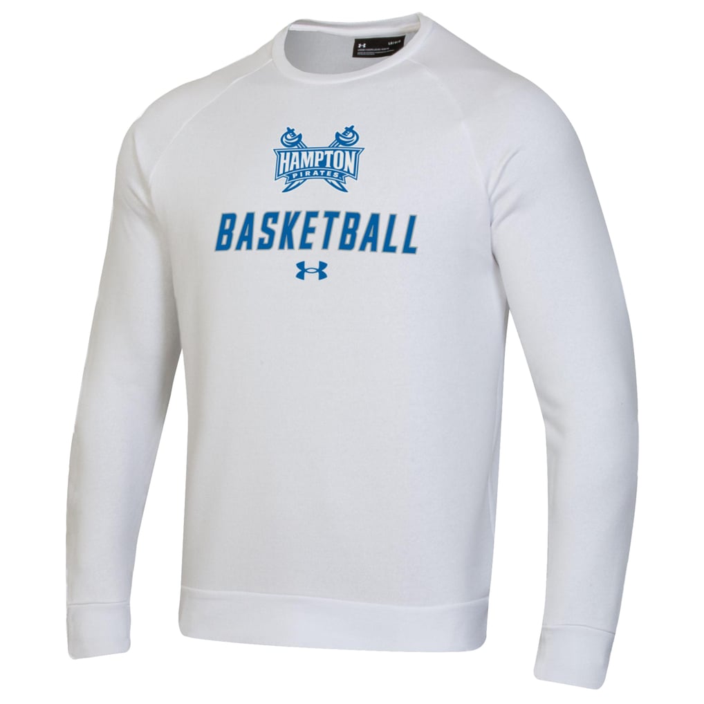  Hampton Pirates Under Armour Raglan Basketball Rival Fleece Pullover Sweatshirt - White