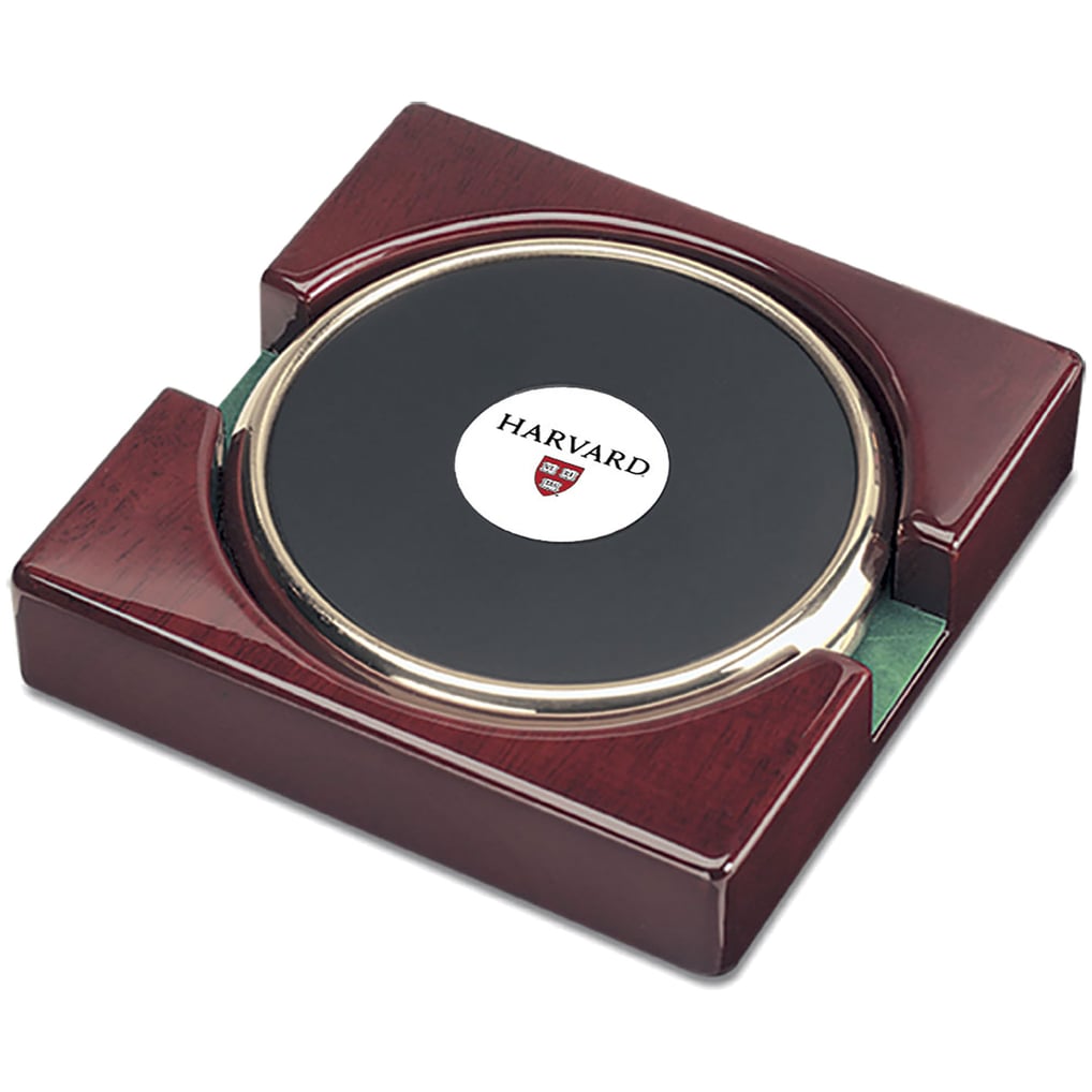 Harvard Crimson 2-Piece Coaster Set - Gold