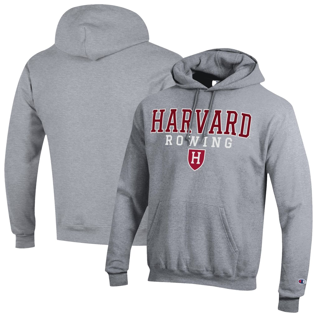 Harvard Crimson Champion Rowing Eco Powerblend Pullover Hoodie – Gray
