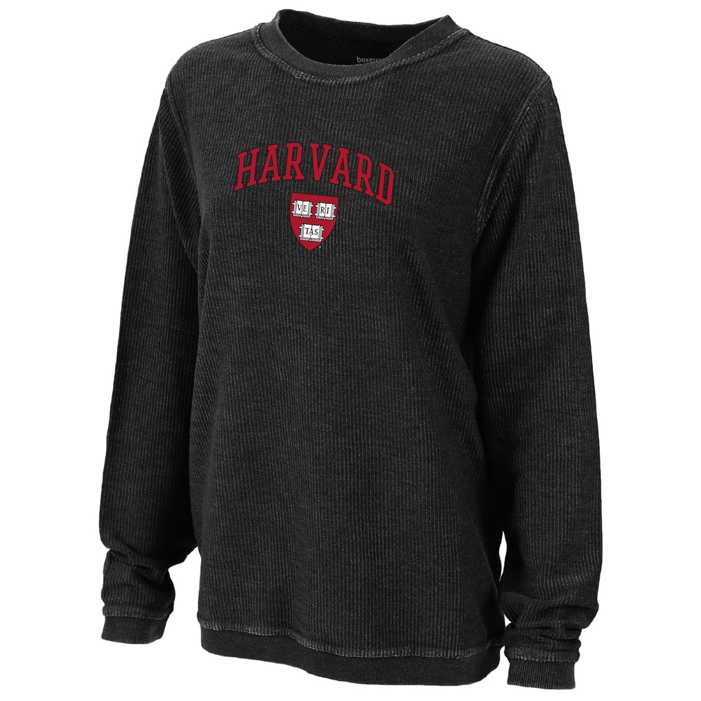 Harvard Crimson Boxercraft Women's Rally Corduroy Pullover Sweatshirt - Black
