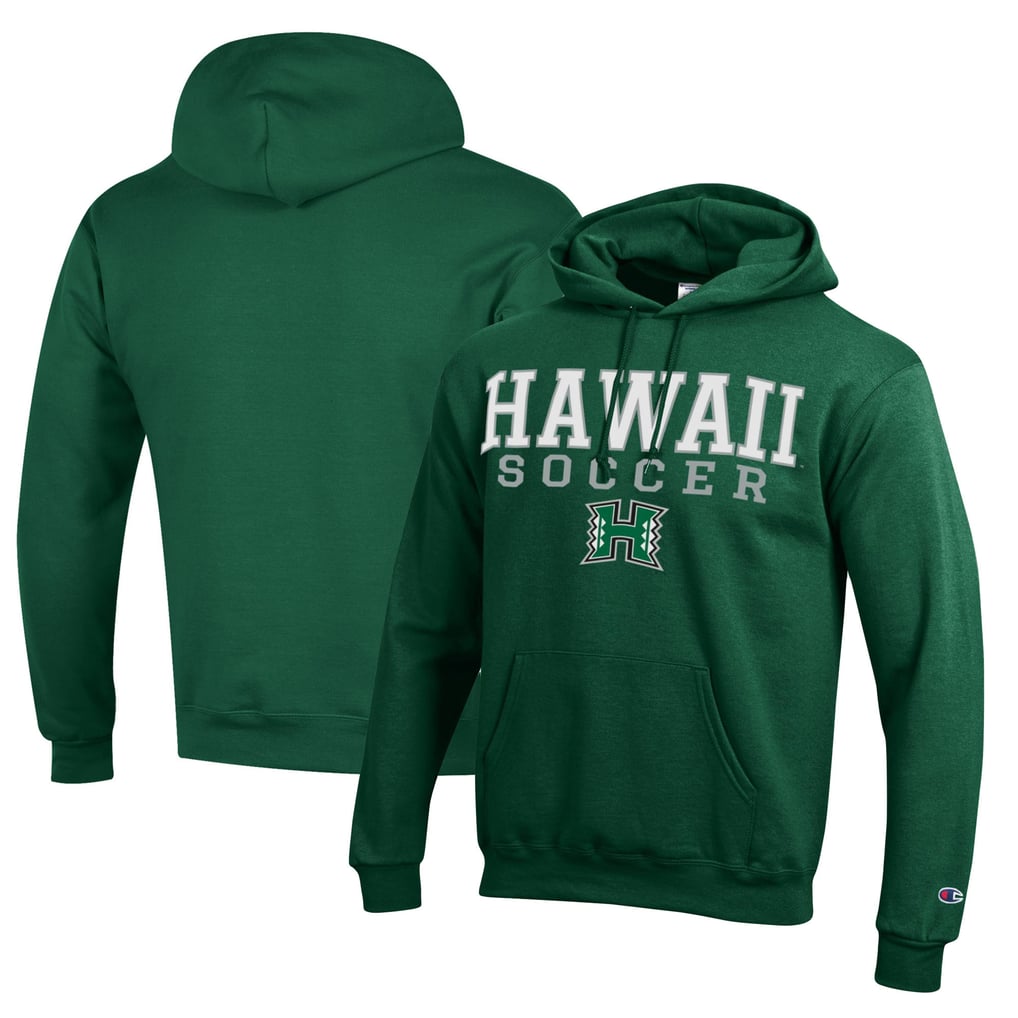 Hawaii Rainbow Warriors Champion Soccer Stack Logo Powerblend Pullover Hoodie - Green