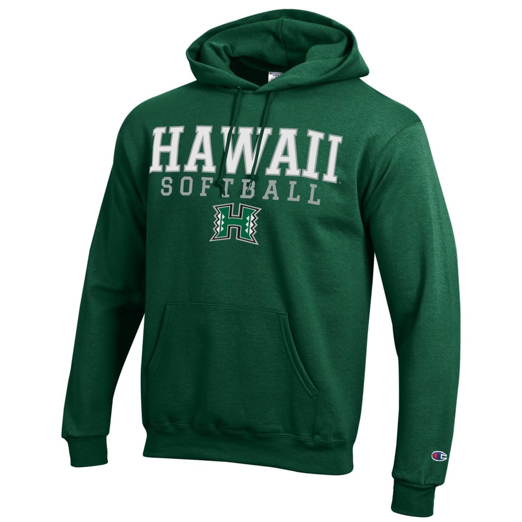  Hawaii Rainbow Warriors Champion Stack Logo Softball Powerblend Pullover Hoodie - Green