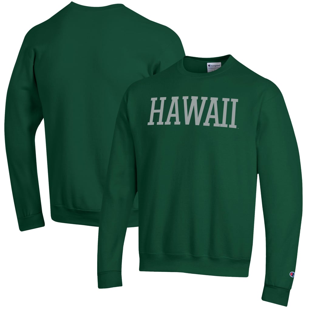 Hawaii Warriors Champion Eco Powerblend Crewneck Pullover Sweatshirt - Green