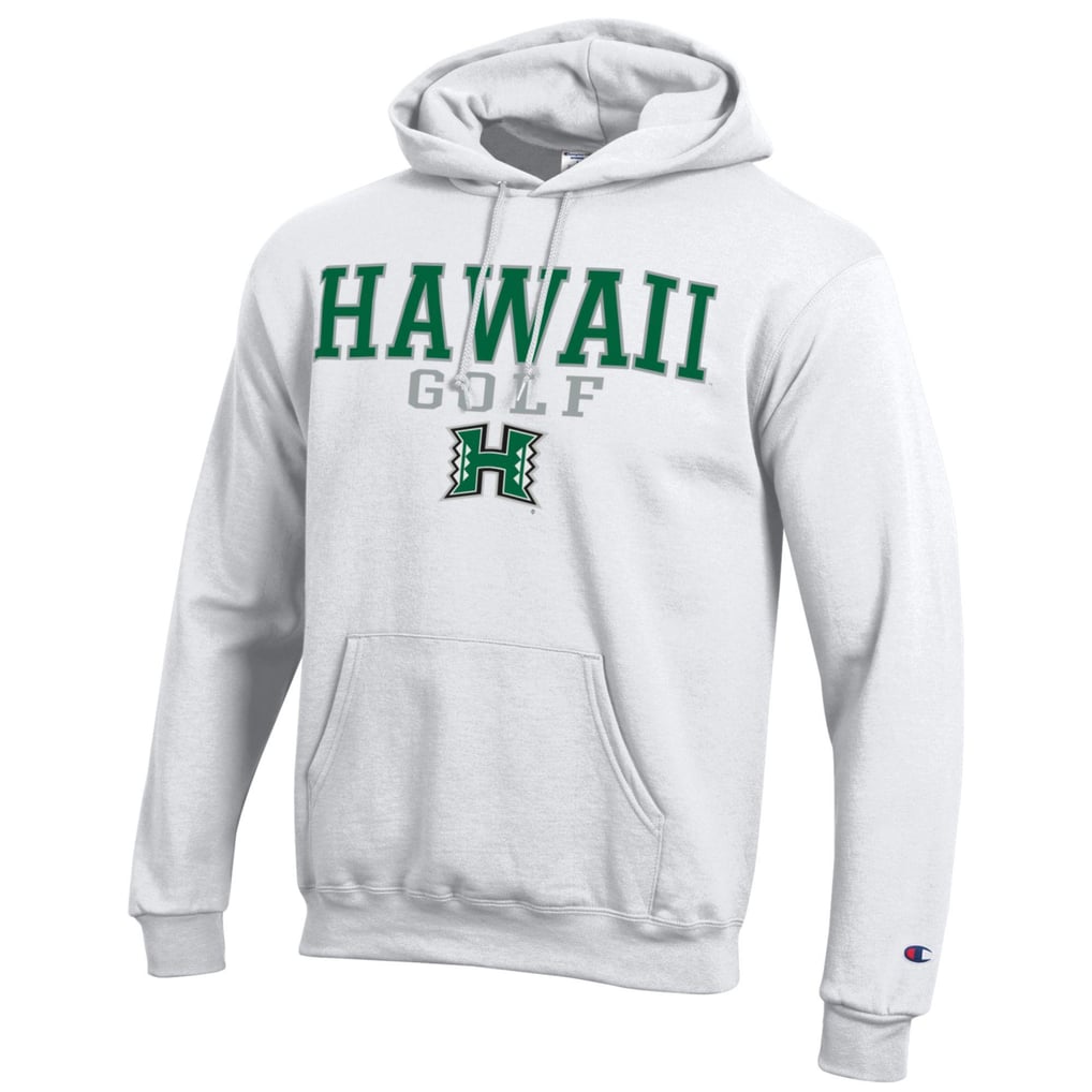  Hawaii Rainbow Warriors Champion Stacked Golf Powerblend Pullover Hoodie - White
