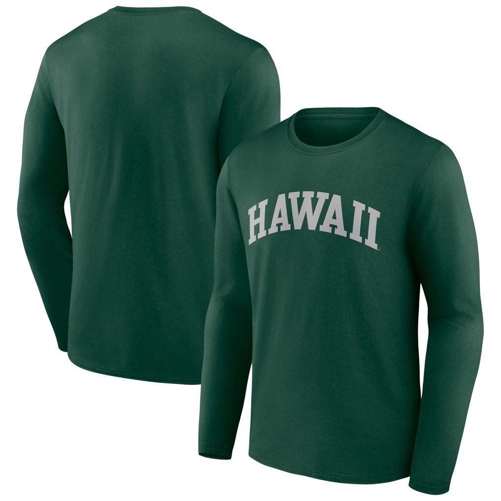 Hawaii Warriors Basic Arch Long Sleeve T-Shirt - Green