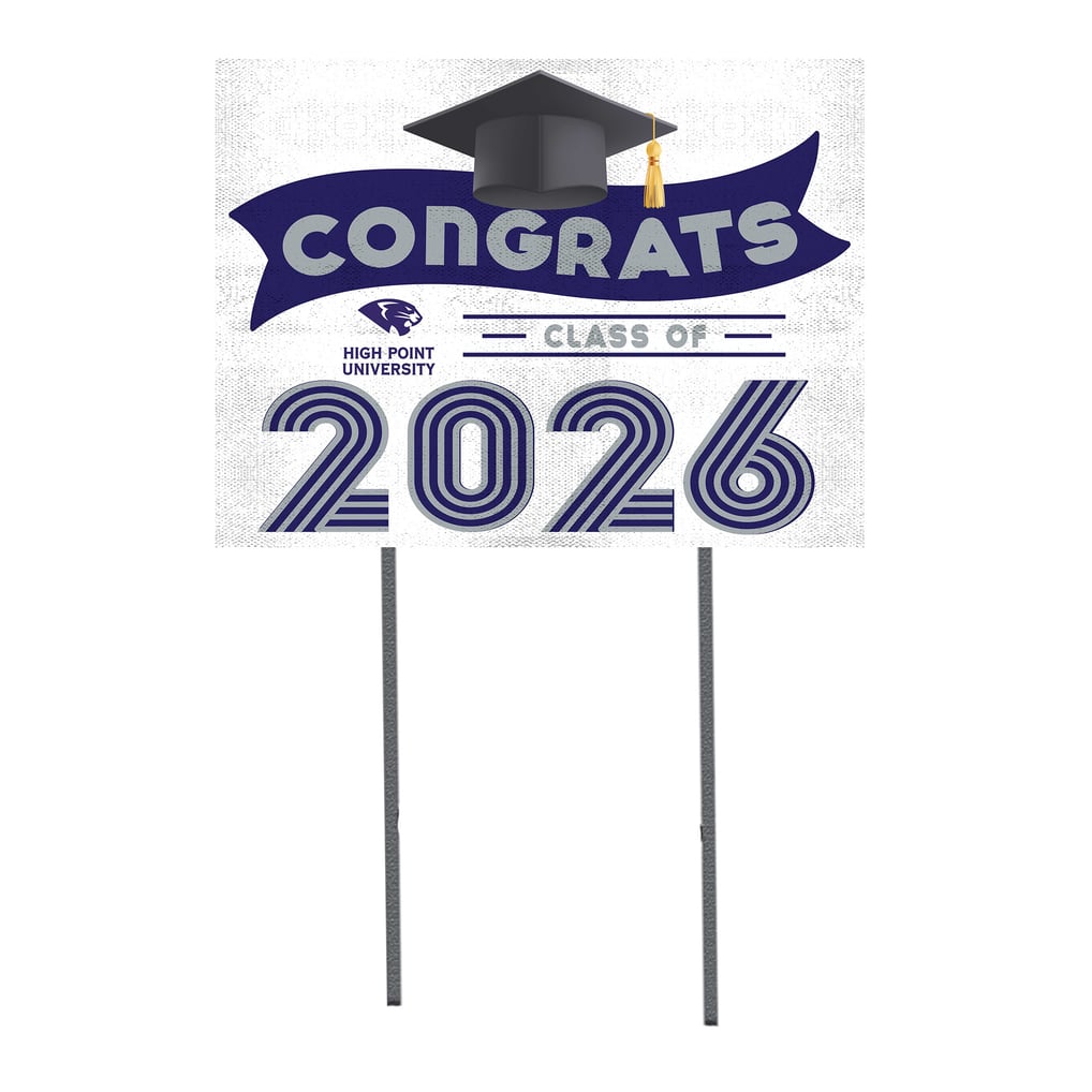 High Point Panthers 18" x 24" 2026 Grad Yard Sign with Stakes