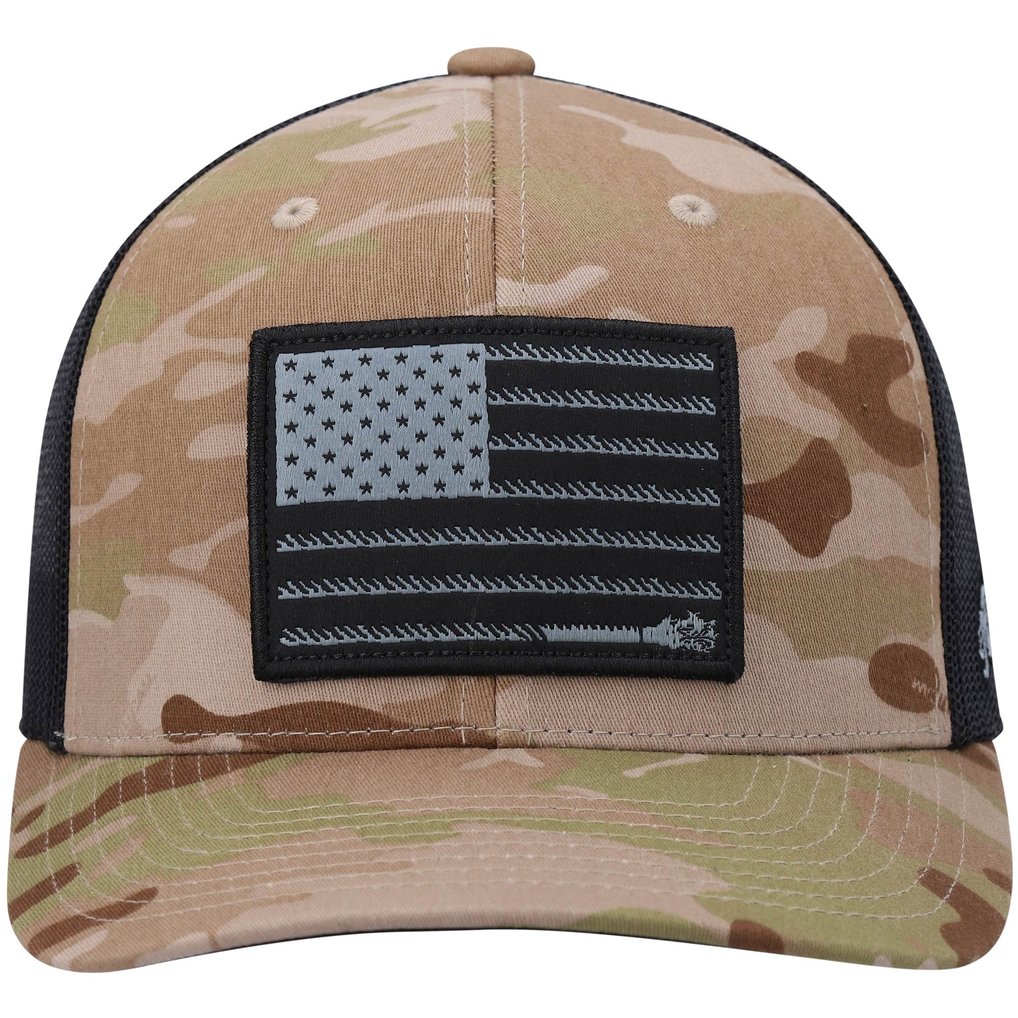 HOOey Liberty Roper Team Trucker Snapback Hat - Camo/Black