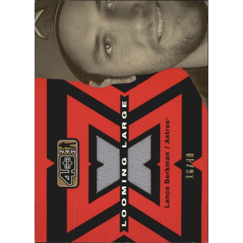 2002 Upper Deck 40-Man Looming Large Jerseys Gold #LLB Lance Berkman