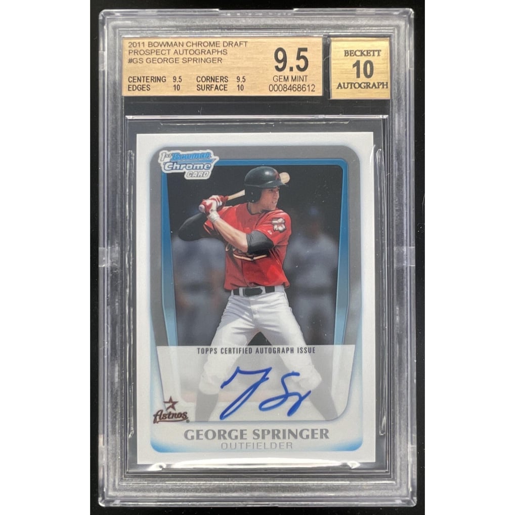 2011 Bowman Draft Picks & Prospects Chrome Prospect George Springer Auto BGS 9.5