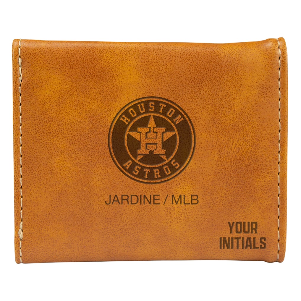Houston Astros Personalized Trifold Wallet - Brown