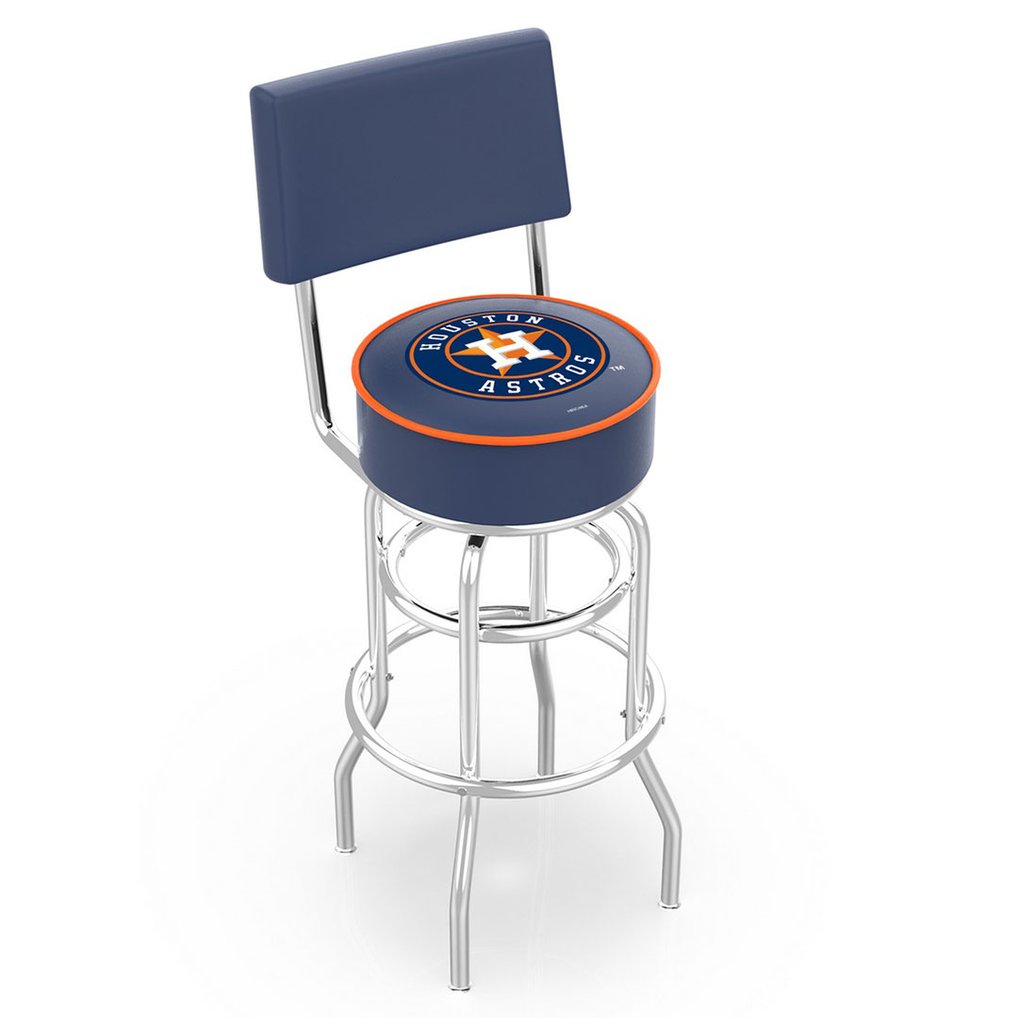 Houston Astros 30" Double Ring Chrome Swivel Counter Stool