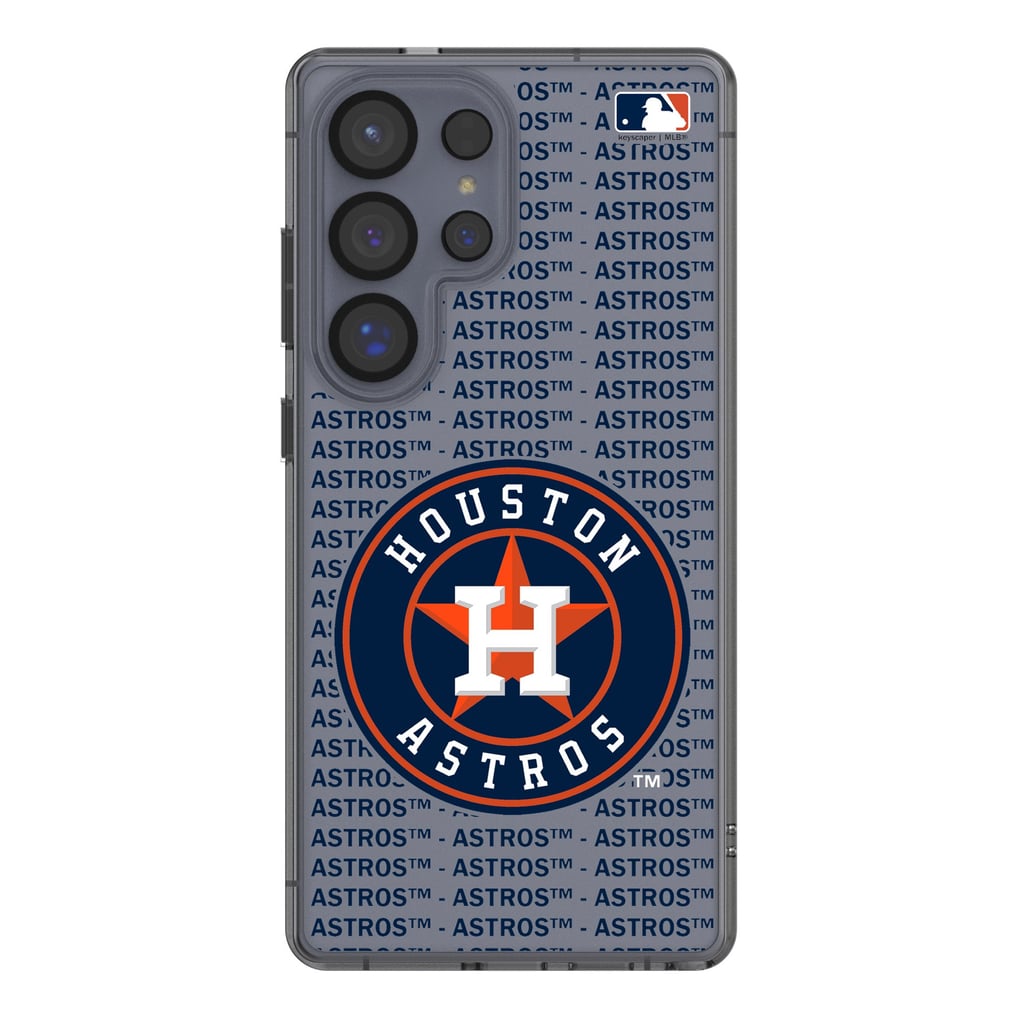 Houston Astros Galaxy Text Backdrop Clear Case