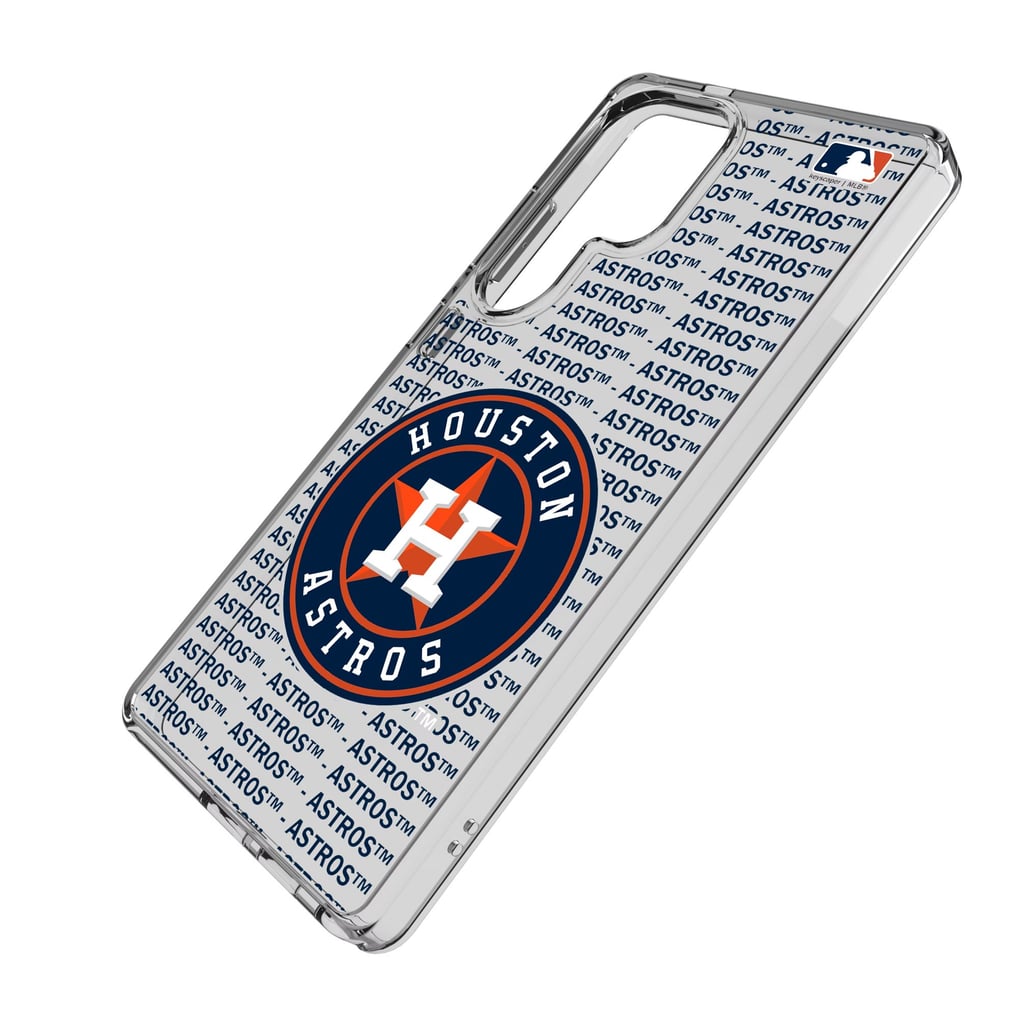 Houston Astros Galaxy Text Backdrop Clear Case