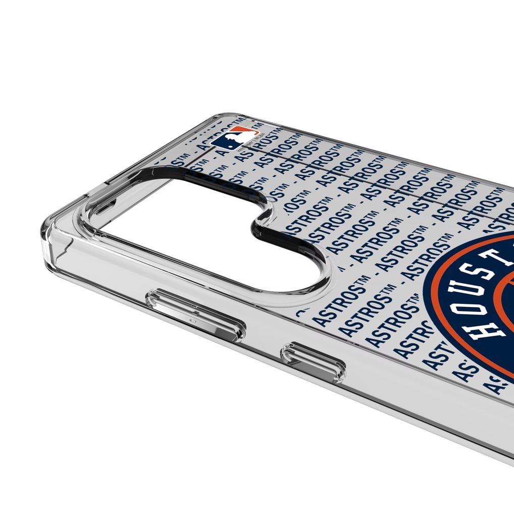 Houston Astros Galaxy Text Backdrop Clear Case